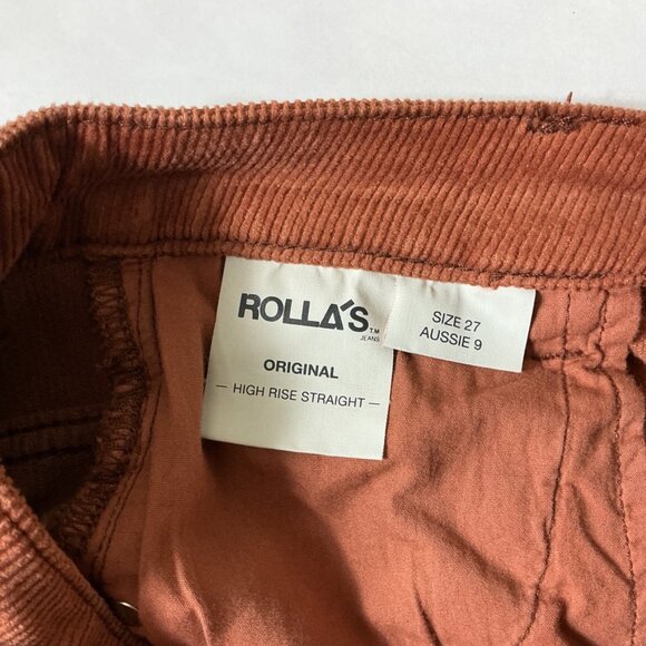 Rolla's Brown Original High Rise Straight Corduroy Pants AU 9 US 27 - Picture 4 of 5